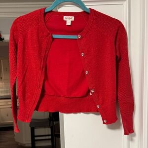 Cat & Jack Vibrant Red Cardigan Sweater